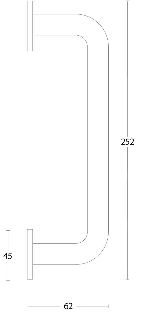 Intersteel Deurgreep op rond rozet 252mm geborsteld RVS Intersteel Deurgreep op rond rozet 252mm geborsteld RVS
