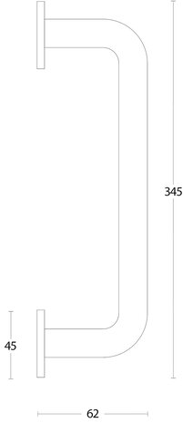 Intersteel Deurgreep op rond rozet 345mm geborsteld RVS