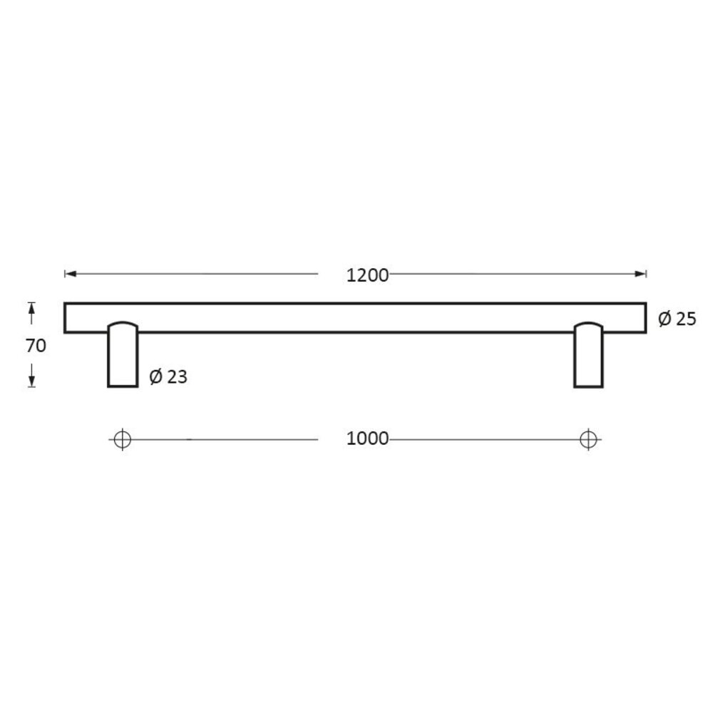 Intersteel Deurgreep 1200mm T-vorm geborsteld RVS 70 mm Intersteel Deurgreep 1200mm T-vorm geborsteld RVS 70 mm