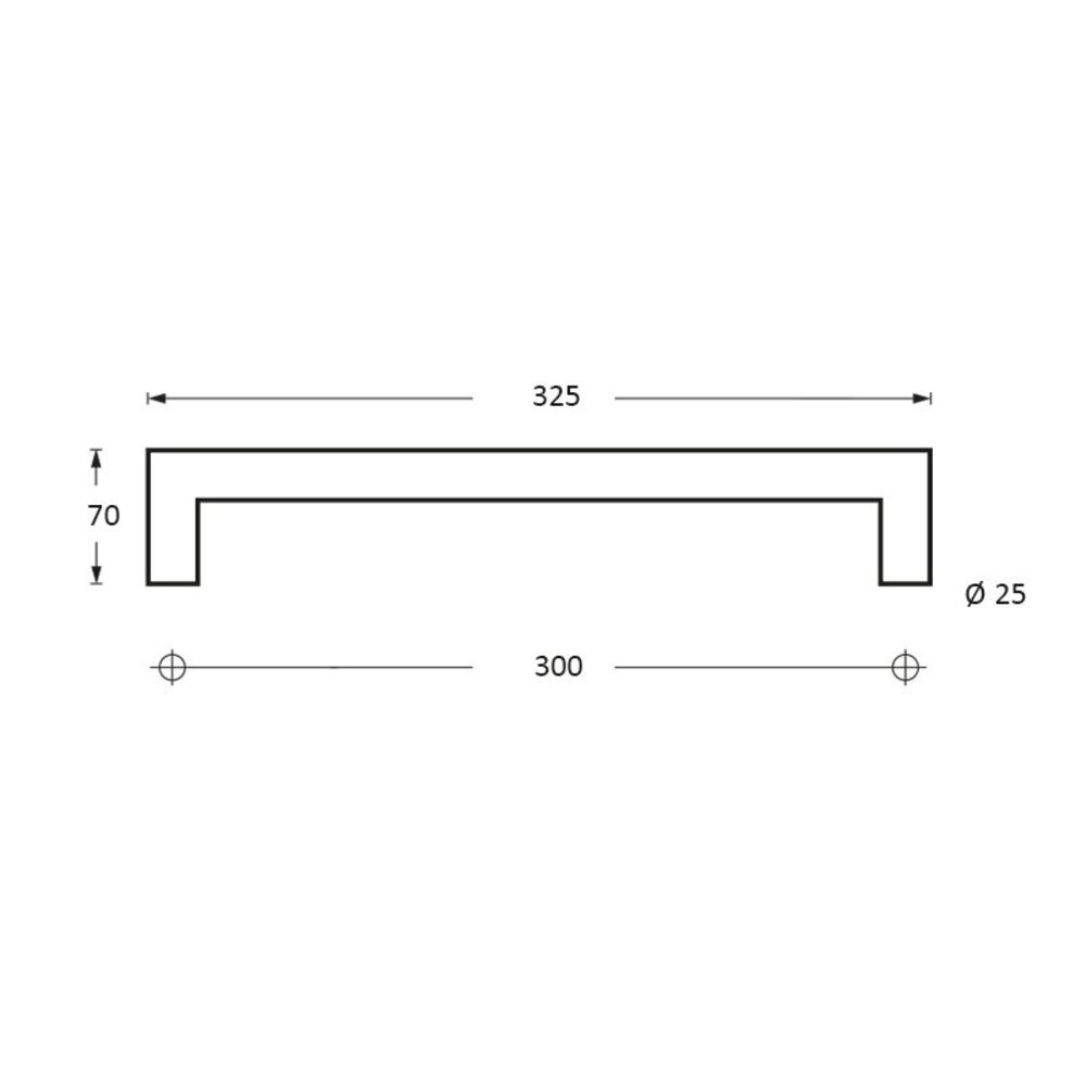 Intersteel Deurgreep 325mm recht-90 graden geborsteld RVS Intersteel Deurgreep 325mm recht-90 graden geborsteld RVS