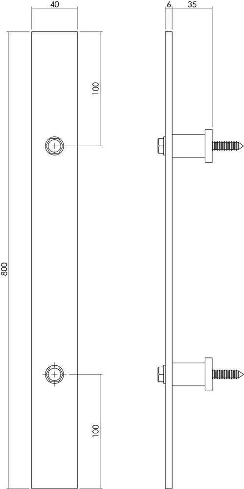 Intersteel Deurgreep 800 x 40mm geborsteld RVS Intersteel Deurgreep 800 x 40mm geborsteld RVS