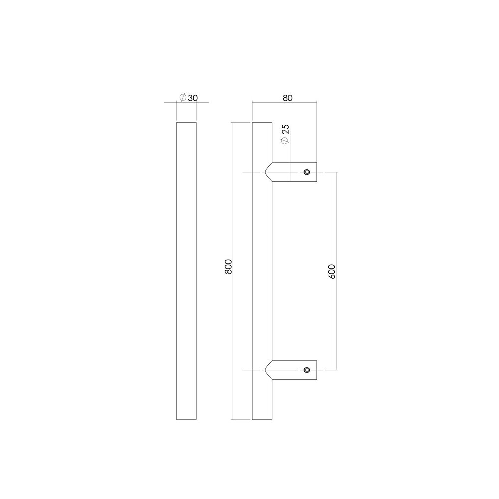 Intersteel Deurgreep T-vorm 800x80x30 geborsteld RVS Intersteel Deurgreep T-vorm 800x80x30 geborsteld RVS