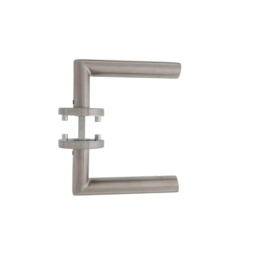 Intersteel Deurklink Ovale Hoek 90 graden op rozet geborsteld RVS Intersteel Deurklink Ovale Hoek 90 graden op rozet geborsteld RVS