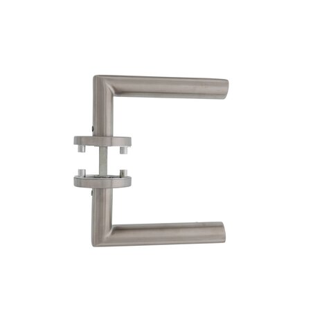 Intersteel Deurklink Ovale Hoek 90 graden op rozet geborsteld RVS Intersteel Deurklink Ovale Hoek 90 graden op rozet geborsteld RVS