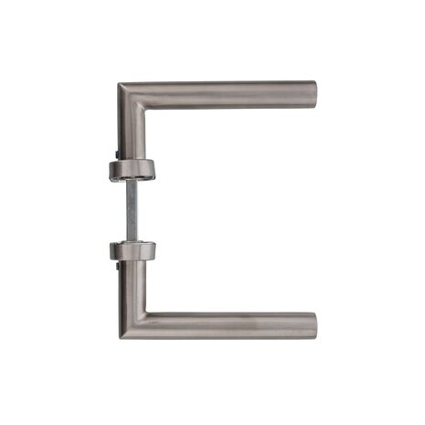 Intersteel Deurklink Hoek 90 graden op ovaal rozet geborsteld RVS