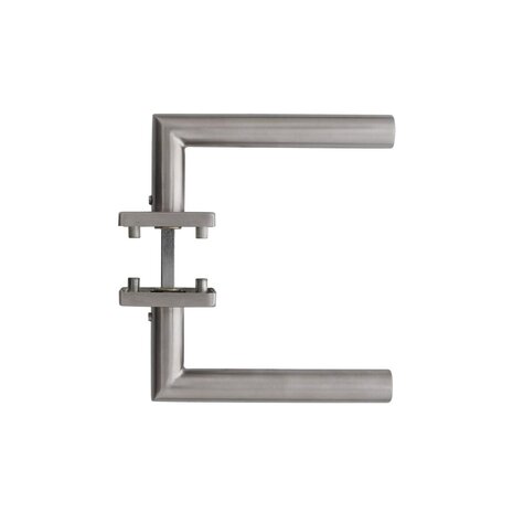 Intersteel Deurklink Hoek 90 graden op vierkant rozet geborsteld RVS