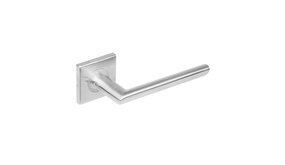 Intersteel Deurklink ovaal Hoek 90 graden op vierkant rozet geborsteld RVS Intersteel Deurklink ovaal Hoek 90 graden op vierkant rozet geborsteld RVS