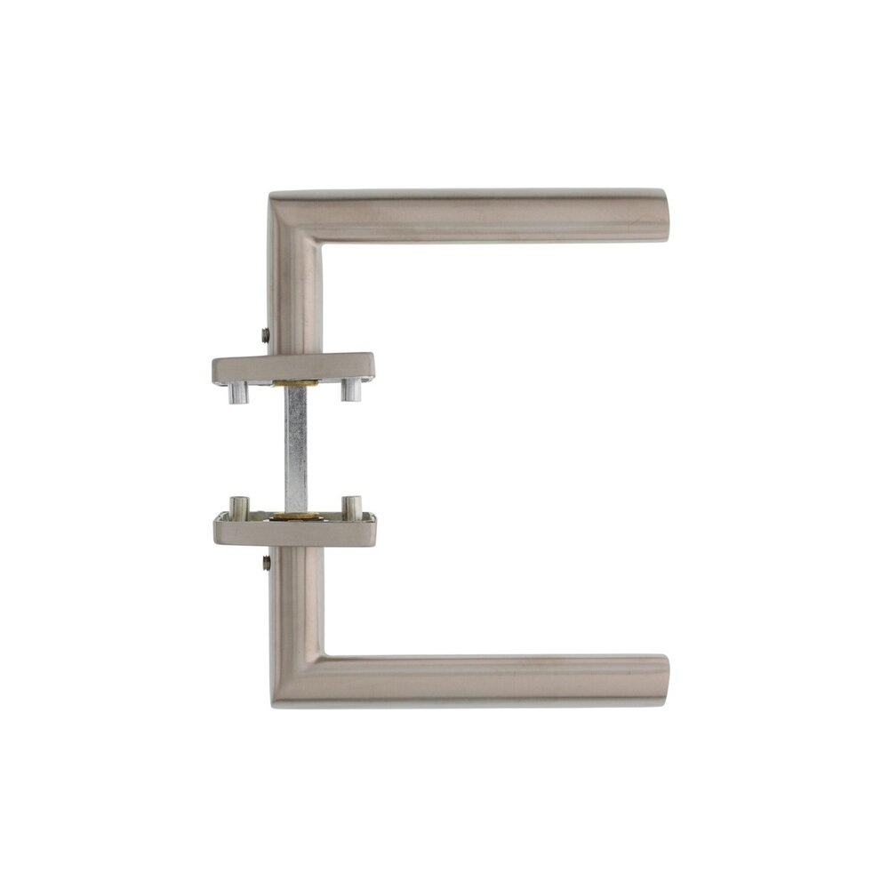 Intersteel Deurklink ovaal Hoek 90 graden op vierkant rozet geborsteld RVS