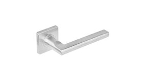 Intersteel Deurklink Hoek 90 graden plat op vierkant rozet geborsteld RVS Intersteel Deurklink Hoek 90 graden plat op vierkant rozet geborsteld RVS