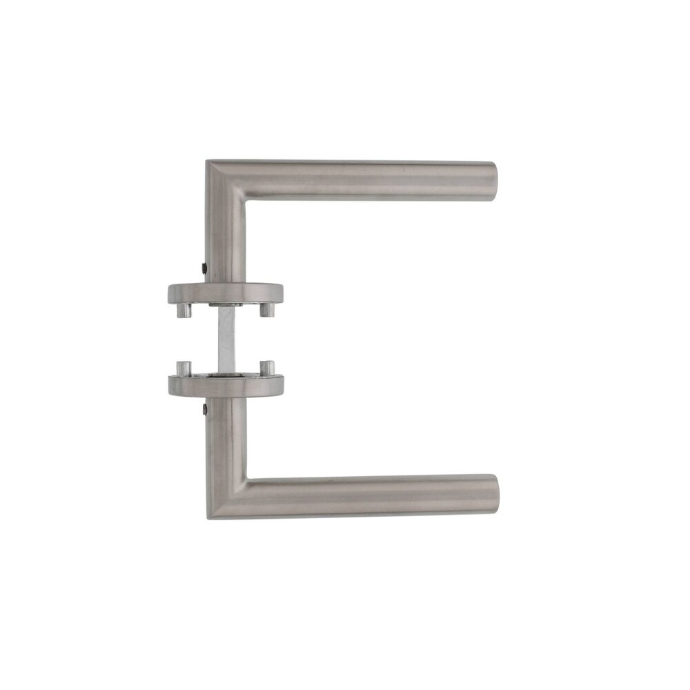 Intersteel Deurklink Hoek 90 graden op rozet met 7mm nok geborsteld RVS Intersteel Deurklink Hoek 90 graden op rozet met 7mm nok geborsteld RVS