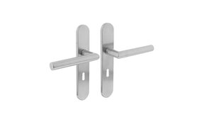 Intersteel Deurklink Hoek 90 graden op schild sleutelgat 56mm geborsteld RVS Intersteel Deurklink Hoek 90 graden op schild sleutelgat 56mm geborsteld RVS