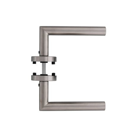 Intersteel Deurklink Hoek 90 graden met rozet geborsteld RVS