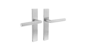 Intersteel Deurklink Hoek 90 graden op rechthoekig schild blind geborsteld RVS Intersteel Deurklink Hoek 90 graden op rechthoekig schild blind geborsteld RVS