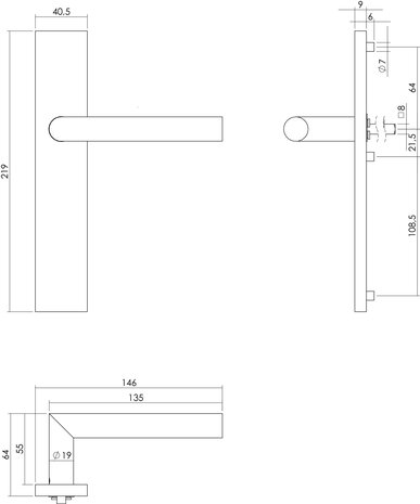 Intersteel Deurklink Hoek 90 graden op rechthoekig schild blind geborsteld RVS Intersteel Deurklink Hoek 90 graden op rechthoekig schild blind geborsteld RVS
