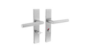 Intersteel Deurklink Hoek 90 graden op rechthoekig schild WC slot 63mm links geborsteld RVS Intersteel Deurklink Hoek 90 graden op rechthoekig schild WC slot 63mm links geborsteld RVS
