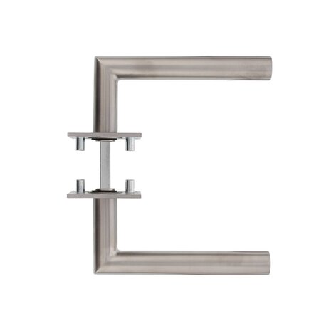 Intersteel Deurklink Hoek 90 graden op vierkant magneet rozet geborsteld RVS Intersteel Deurklink Hoek 90 graden op vierkant magneet rozet geborsteld RVS