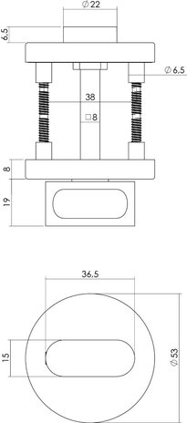 Intersteel Deurbeslag set WC-slot 63/8mm RVS + deurklink Hoek 90 graden RVS Intersteel Deurbeslag set WC-slot 63/8mm RVS + deurklink Hoek 90 graden RVS