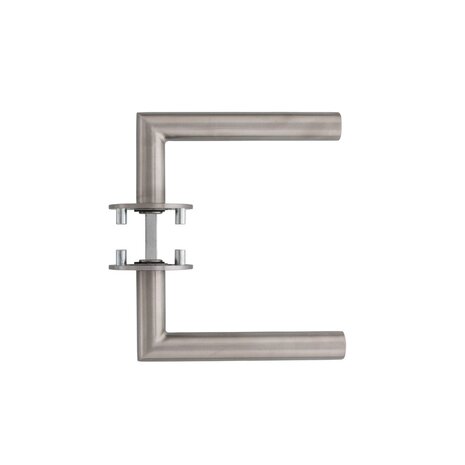 Intersteel Deurklink Hoek 90 graden op rond magneet rozet geborsteld RVS