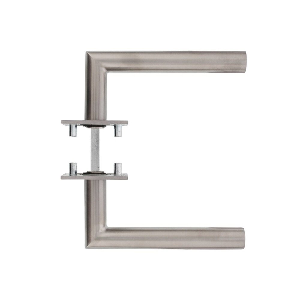 Intersteel Deurklink Hoek 90 graden op vierkant magneet rozet geborsteld RVS