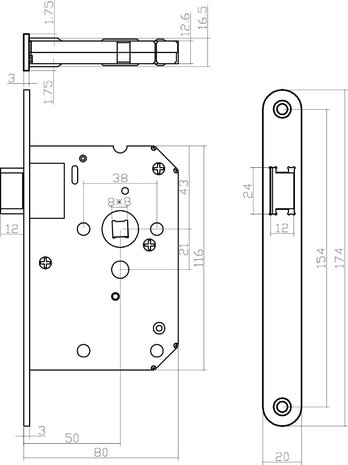 Intersteel Deurbeslag set loopslot RVS + deurklink Hoek 90 graden geborsteld RVS Intersteel Deurbeslag set loopslot RVS + deurklink Hoek 90 graden geborsteld RVS