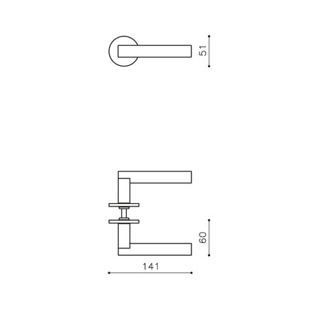 Olivari Deurklink Euclide op rozet antraciet mat titaan PVD Olivari Deurklink Euclide op rozet antraciet mat titaan PVD