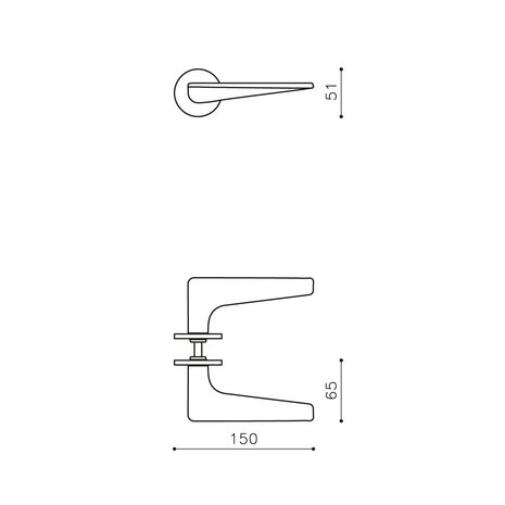 Olivari Deurklink Twist op rozet antraciet mat titaan PVD