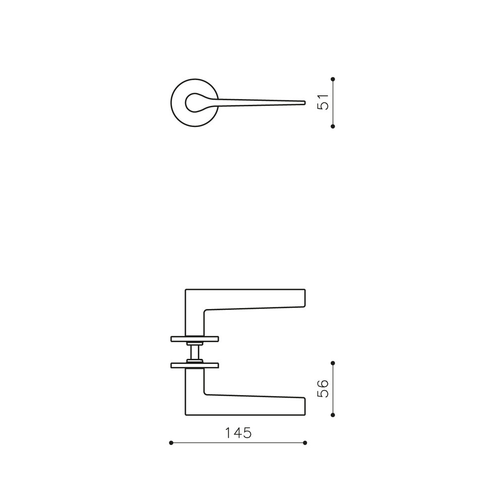 Olivari Deurklink Lama L op rozet brons mat titaan PVD Olivari Deurklink Lama L op rozet brons mat titaan PVD
