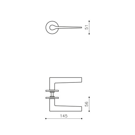 Olivari Deurklink Lama L op rozet brons mat titaan PVD Olivari Deurklink Lama L op rozet brons mat titaan PVD