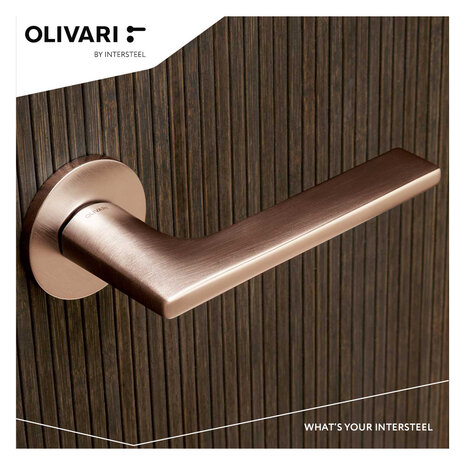 Olivari Deurklink Lotus op rozet koper mat titaan PVD Olivari Deurklink Lotus op rozet koper mat titaan PVD