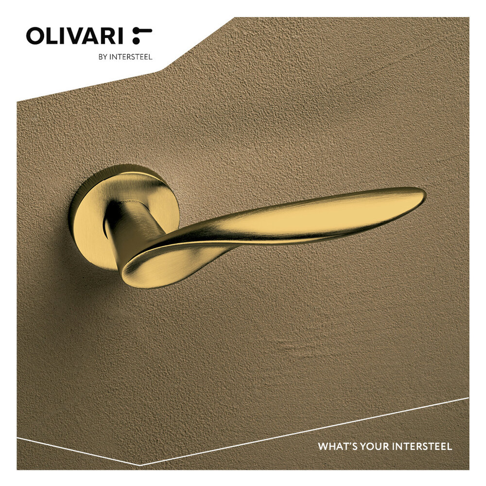 Olivari Deurklink Wind op rozet messing mat titaan PVD Olivari Deurklink Wind op rozet messing mat titaan PVD