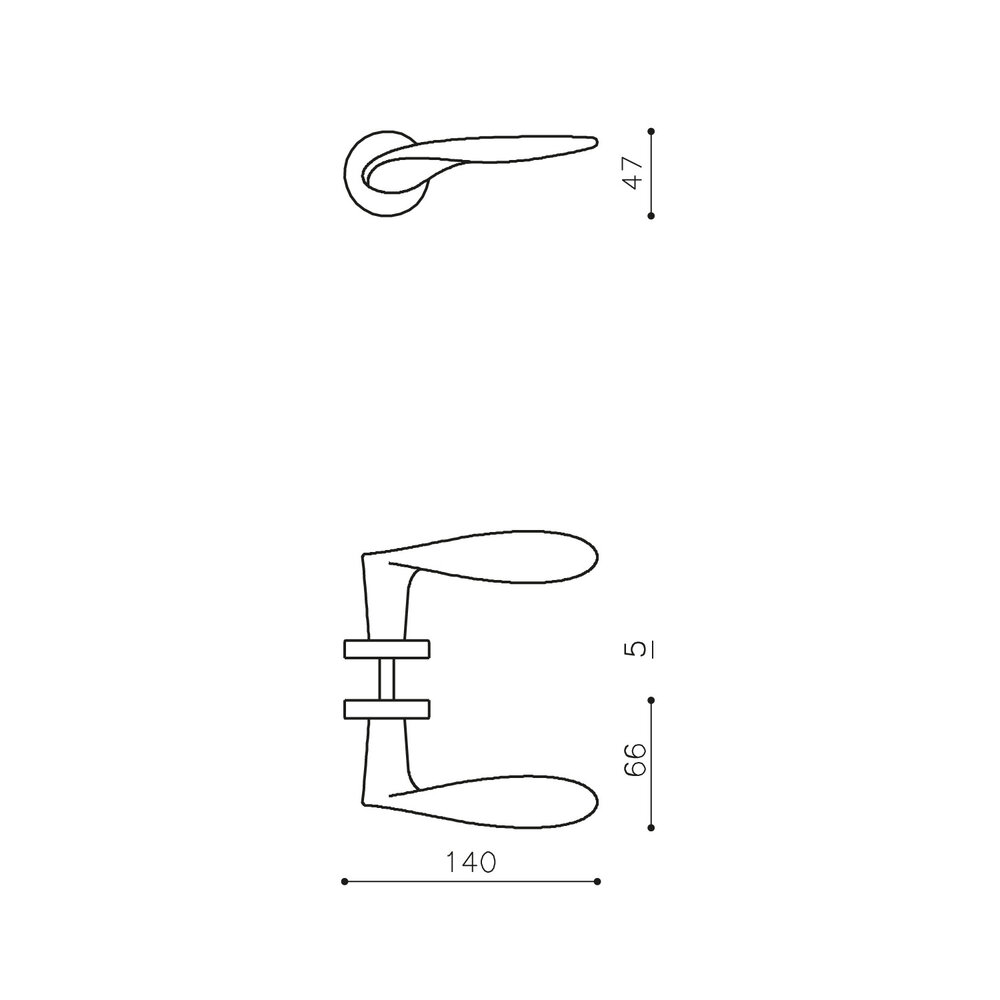 Olivari Deurklink Wind op rozet messing mat titaan PVD Olivari Deurklink Wind op rozet messing mat titaan PVD
