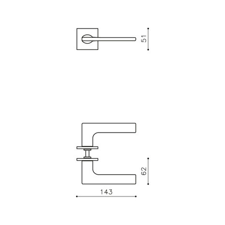 Olivari Deurklink Lotus Q op rozet nikkel titaan PVD Olivari Deurklink Lotus Q op rozet nikkel titaan PVD