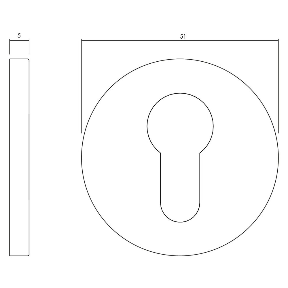 Olivari Cilinderrozet rond mat RVS titaan PVD