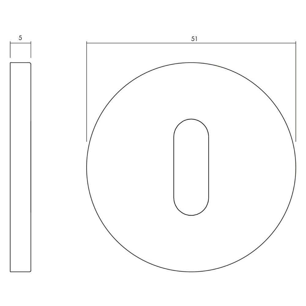 Olivari Sleutelrozet rond messing titaan PVD