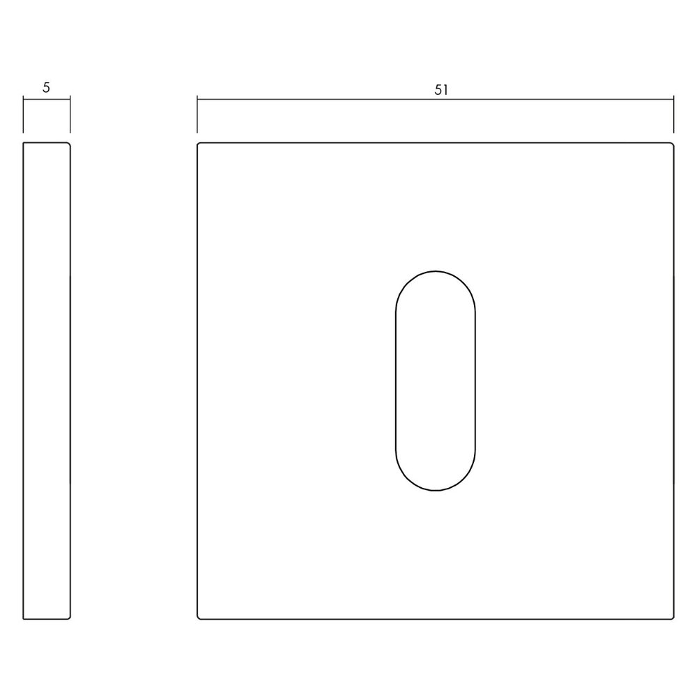 Olivari Sleutelrozet vierkant nikkel titaan PVD Olivari Sleutelrozet vierkant nikkel titaan PVD