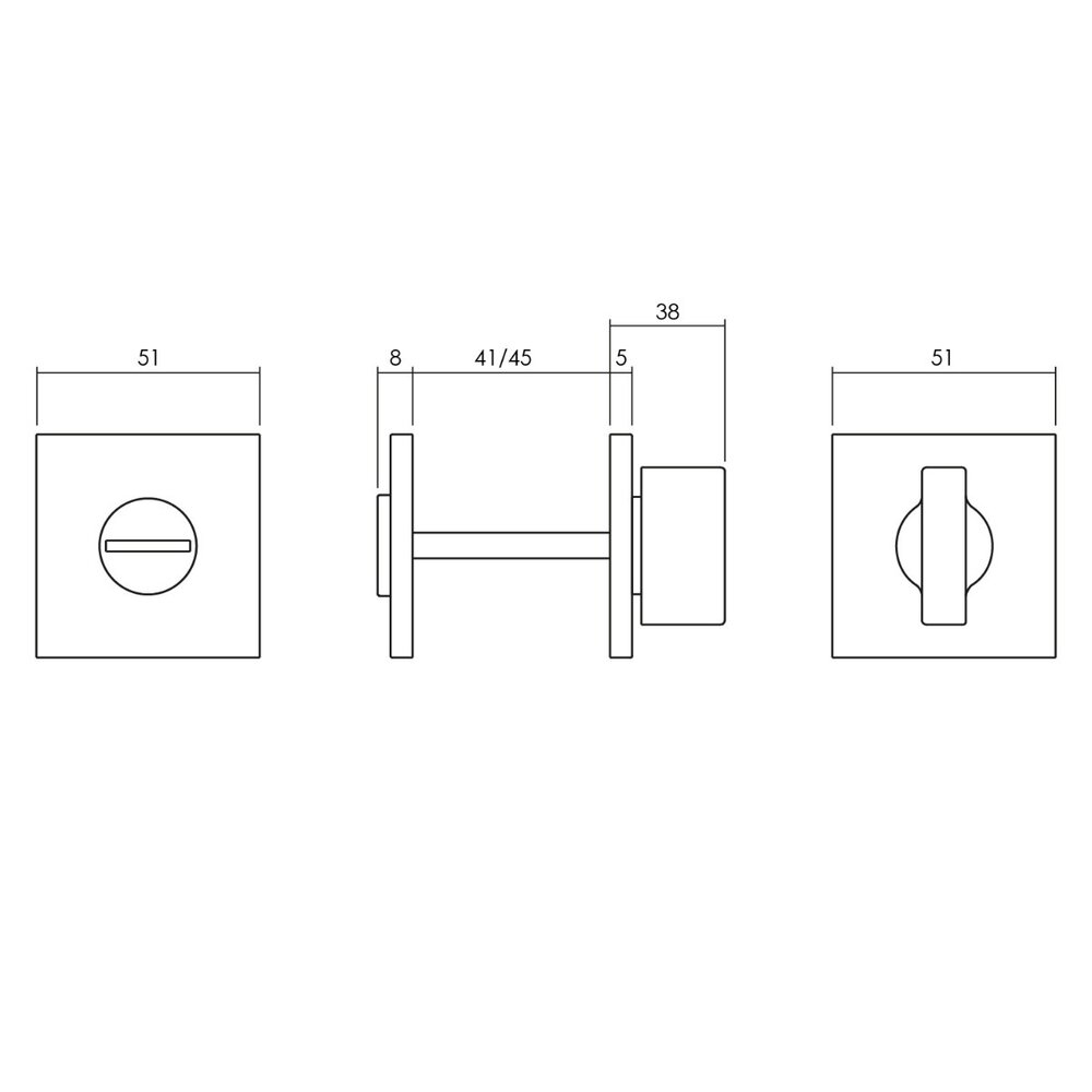 Olivari WC-slot vierkant brons mat titaan PVD Olivari WC-slot vierkant brons mat titaan PVD