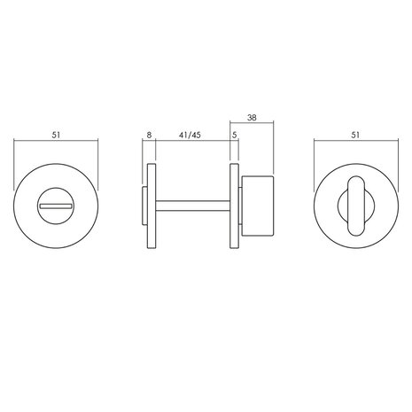 Olivari WC-slot rond messing titaan PVD Olivari WC-slot rond messing titaan PVD