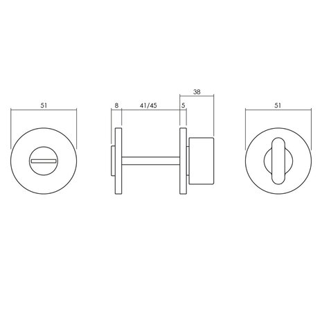 Olivari WC-slot rond antraciet mat titaan PVD Olivari WC-slot rond antraciet mat titaan PVD