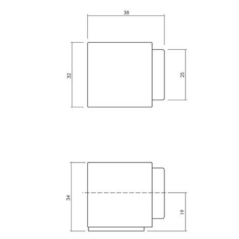 Olivari Deurstopper Cubo koper mat titaan PVD Olivari Deurstopper Cubo koper mat titaan PVD