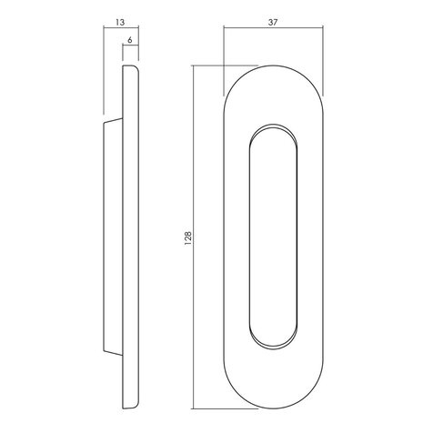 Olivari Schuifdeurkom Vico mat chroom Olivari Schuifdeurkom Vico mat chroom