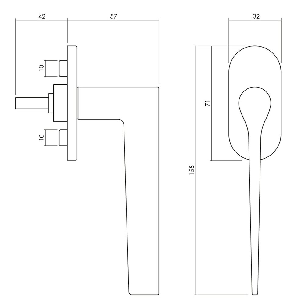 Olivari Raamsluiting Lama L chroom