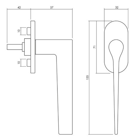 Olivari Raamsluiting Lama L chroom