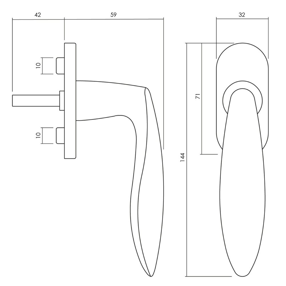 Olivari Raamsluiting Onda messing titaan PVD