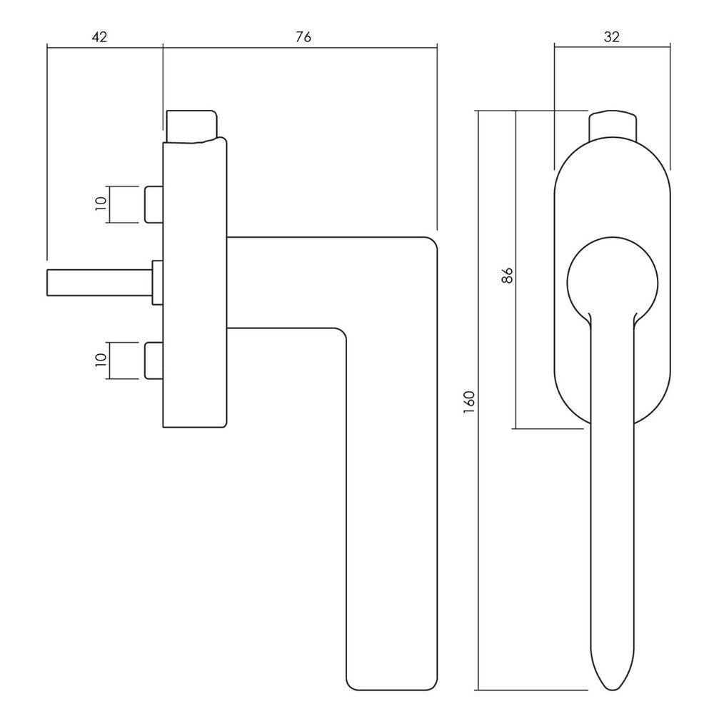 Olivari Raamsluiting Tecno afsluitbaar messing mat titaan PVD