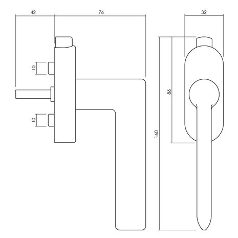 Olivari Raamsluiting Tecno afsluitbaar messing mat titaan PVD