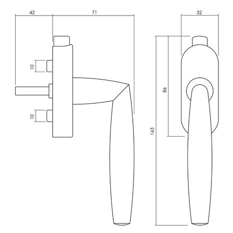Olivari Raamsluiting Aurelia afsluitbaar nikkel titaan PVD