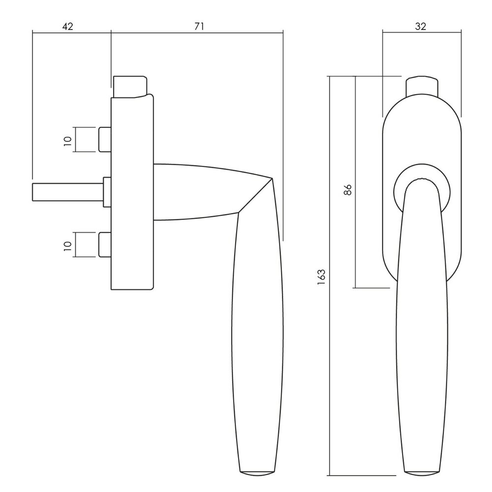 Olivari Raamsluiting Aurelia afsluitbaar nikkel mat titaan PVD