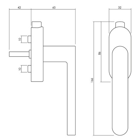 Olivari Raamsluiting Link afsluitbaar messing mat titaan PVD