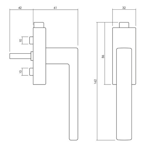 Olivari Raamsluiting Planet Q afsluitbaar nikkel mat titaan PVD