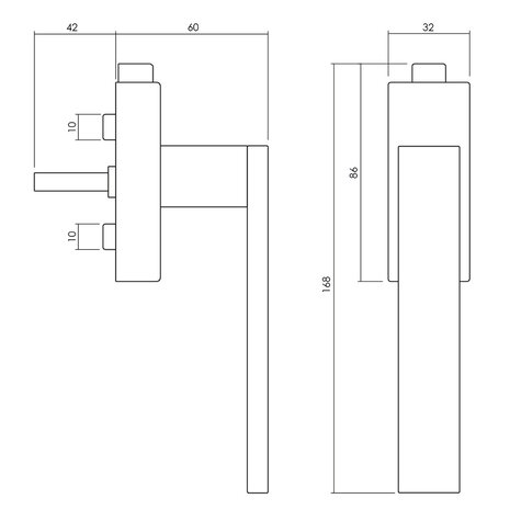 Olivari Raamsluiting Diana-Total afsluitbaar antraciet mat titaan PVD